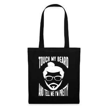 Citation de barbe, Touche ma barbe et dis-moi que je suis jolie - Sac en tissu - noir - Devant