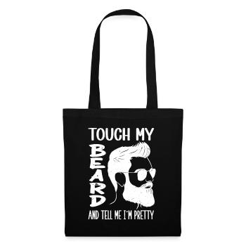 Citation de barbe, Touche ma barbe et dis-moi que je suis jolie - Sac en tissu - noir - Devant