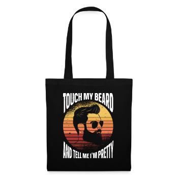 Citation de barbe, Touche ma barbe et dis-moi que je suis jolie - Sac en tissu - noir - Devant