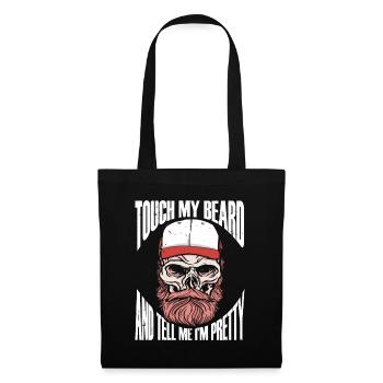 Citation de barbe, Touche ma barbe et dis-moi que je suis jolie - Sac en tissu - noir - Devant