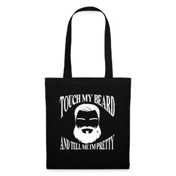 Citation de barbe, Touche ma barbe et dis-moi que je suis jolie - Sac en tissu - noir - Devant