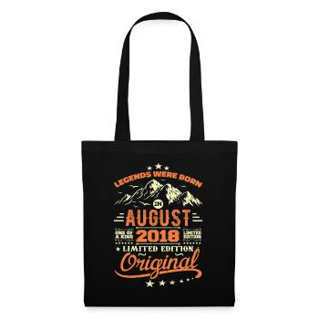 August 2018 Geburtstag August 2018 Vintage Geschenk - Stoffbeutel - Schwarz - Vorne