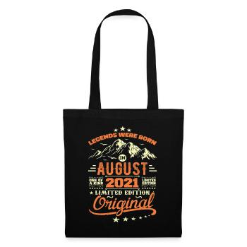 August 2021 Geburtstag August 2021 Vintage Geschenk - Stoffbeutel - Schwarz - Vorne