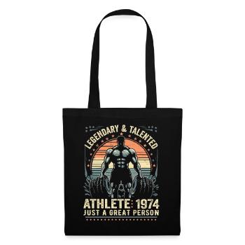 Jahrgang 1974 Fitness Geburtstagsgeschenk 1974 - Stoffbeutel - Schwarz - Vorne