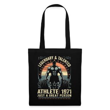Jahrgang 1971 Fitness Geburtstagsgeschenk 1971 - Stoffbeutel - Schwarz - Vorne