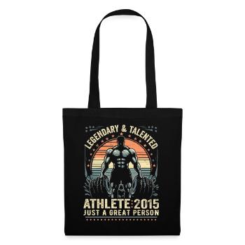 Jahrgang 2015 Fitness Geburtstagsgeschenk 2015 - Stoffbeutel - Schwarz - Vorne