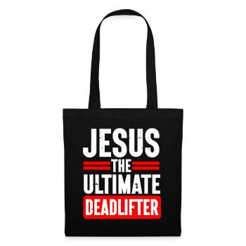 Jesus Ultimate Deadlifter Workout Gymnase chrétien - Sac en tissu - noir - Devant