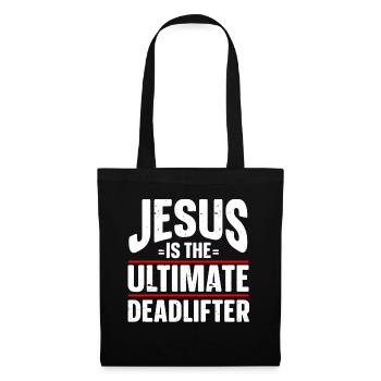 Jesus Ultimate Deadlifter Workout Gymnase chrétien - Sac en tissu - noir - Devant