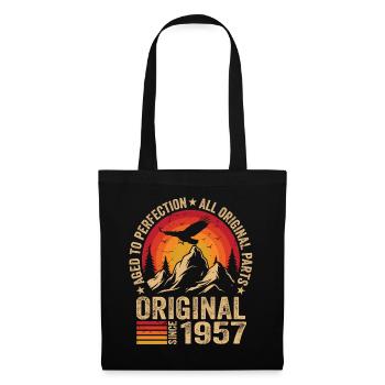 Original 1957 Jahrgang 1957 Geburtstag 1957 Retro - Stoffbeutel - Schwarz - Vorne