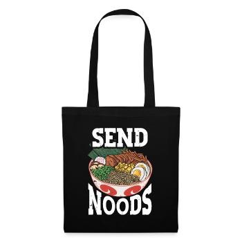 Send Noods Funny Japanese Ramen Noodle - Stoffbeutel - Schwarz - Vorne