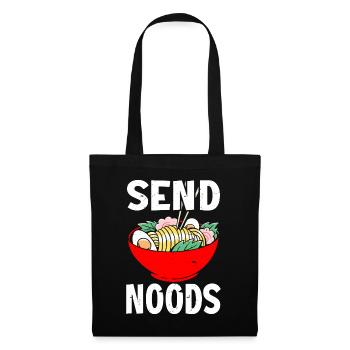 Send Noods Funny Japanese Ramen Noodle - Stoffbeutel - Schwarz - Vorne