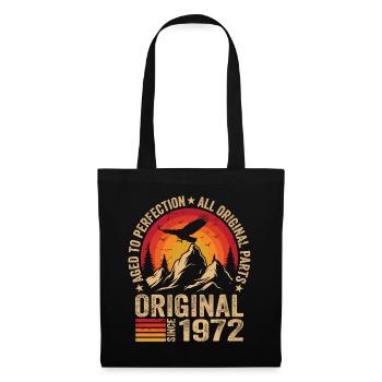 Original 1972 Jahrgang 1972 Geburtstag 1972 Retro - Stoffbeutel - Schwarz - Vorne