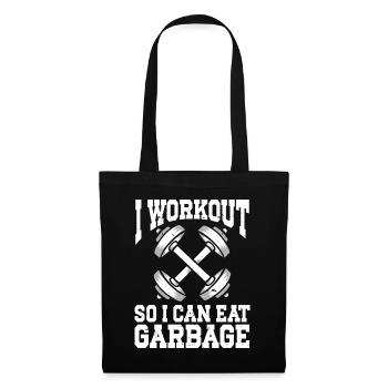 I Workout So I Can Eat Garbage Fitness Gym Racoon - Stoffbeutel - Schwarz - Vorne