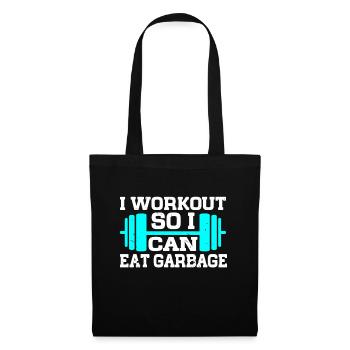 I Workout So I Can Eat Garbage Fitness Gym Racoon - Tote Bag - black - Front