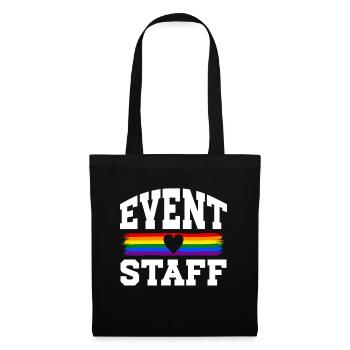 Event Staff Front Design Party Crew Pride LGBT - Stoffbeutel - Schwarz - Vorne