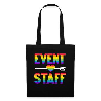 Event Staff Front Design Party Crew Pride LGBT - Stoffbeutel - Schwarz - Vorne