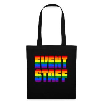 Event Staff Front Design Party Crew Pride LGBT - Stoffbeutel - Schwarz - Vorne