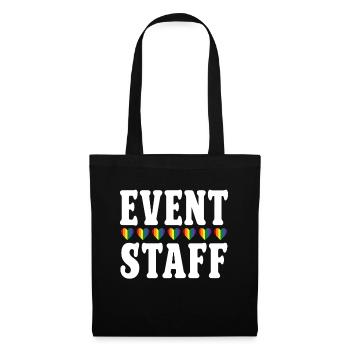 Event Staff Front Design Party Crew Pride LGBT - Stoffbeutel - Schwarz - Vorne