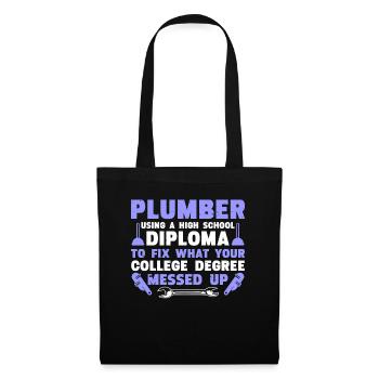 Drôle Je suis plombier - Sac en tissu - noir - Devant