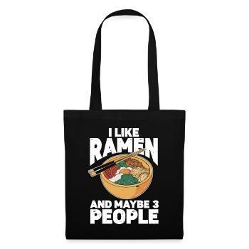 I Like Ramen And Maybe 3 People Chopsticks Noodle - Stoffbeutel - Schwarz - Vorne