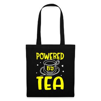 Tea Lover Tea Drinker Quotes Powered By Tea - Stoffbeutel - Schwarz - Vorne
