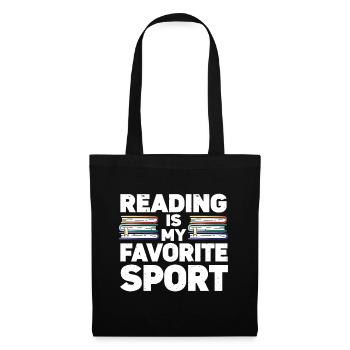 Reading Is My Favorite Sport Bookworm - Stoffbeutel - Schwarz - Vorne