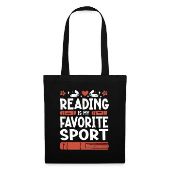 Reading Is My Favorite Sport Bookworm - Stoffbeutel - Schwarz - Vorne