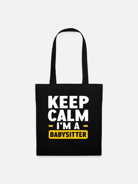 Babysitter Babysitting - Stoffbeutel - Schwarz