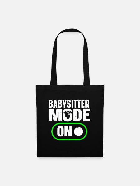 Babysitter Babysitting - Stoffbeutel - Schwarz