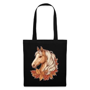 Cheval automne - Sac en tissu - noir - Devant