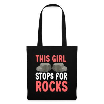 Cette fille s’arrête pour les roches géologue géologique - Sac en tissu - noir - Devant