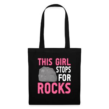 Cette fille s’arrête pour les roches géologue géologique - Sac en tissu - noir - Devant