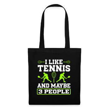 Tennis Player - Stoffbeutel - Schwarz - Vorne