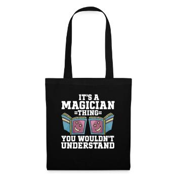 Funny Magician Magic - Stoffbeutel - Schwarz - Vorne