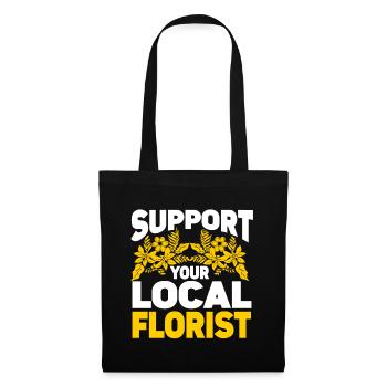 Fleuriste Fleur Florale Fleuristerie - Sac en tissu - noir - Devant