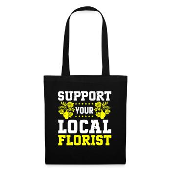 Fleuriste Fleur Florale Fleuristerie - Sac en tissu - noir - Devant