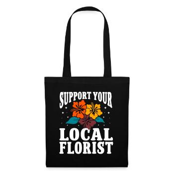 Fleuriste Fleur Florale Fleuristerie - Sac en tissu - noir - Devant