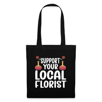 Fleuriste Fleur Florale Fleuristerie - Sac en tissu - noir - Devant
