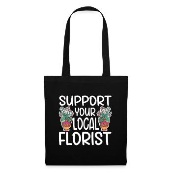 Fleuriste Fleur Florale Fleuristerie - Sac en tissu - noir - Devant