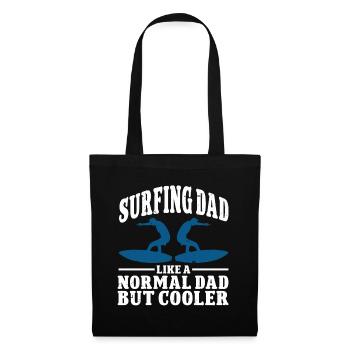Papa surfeur comme un papa normal mais surfeur plus cool - Sac en tissu - noir - Devant