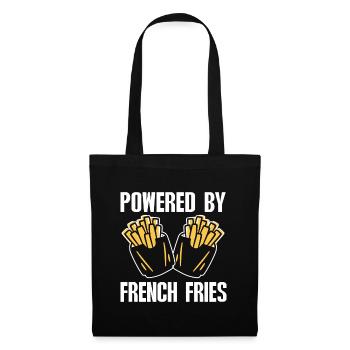 French Fries Food Pun Potato - Stoffbeutel - Schwarz - Vorne