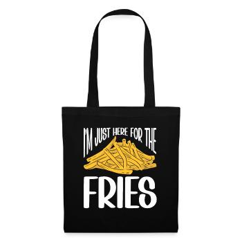 French Fries Food Pun Potato - Stoffbeutel - Schwarz - Vorne