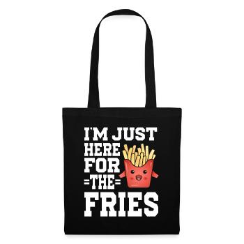 French Fries Food Pun Potato - Stoffbeutel - Schwarz - Vorne