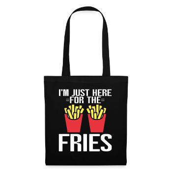 French Fries Food Pun Potato - Stoffbeutel - Schwarz - Vorne