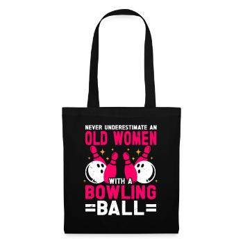 Boule de bowling Bowler - Sac en tissu - noir - Devant