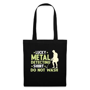 Metal Detector Shirt for Men Lucky Metal Detecting - Stoffbeutel - Schwarz - Vorne