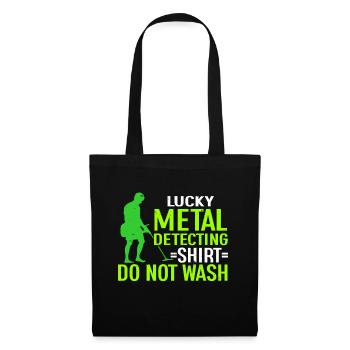 Metal Detector Shirt for Men Lucky Metal Detecting - Stoffbeutel - Schwarz - Vorne
