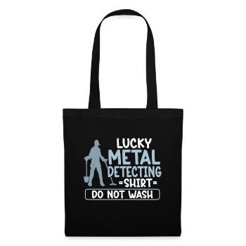 Metal Detector Shirt for Men Lucky Metal Detecting - Stoffbeutel - Schwarz - Vorne