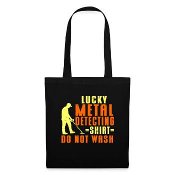 Metal Detector Shirt for Men Lucky Metal Detecting - Stoffbeutel - Schwarz - Vorne