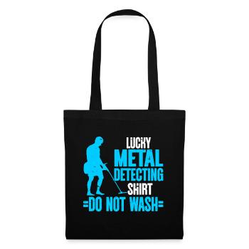 Metal Detector Shirt for Men Lucky Metal Detecting - Stoffbeutel - Schwarz - Vorne